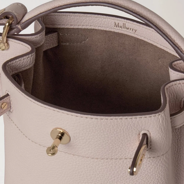 Mulberry Mini Islington Bucket Bag, klein, klassische Narbung, Blütenrosa