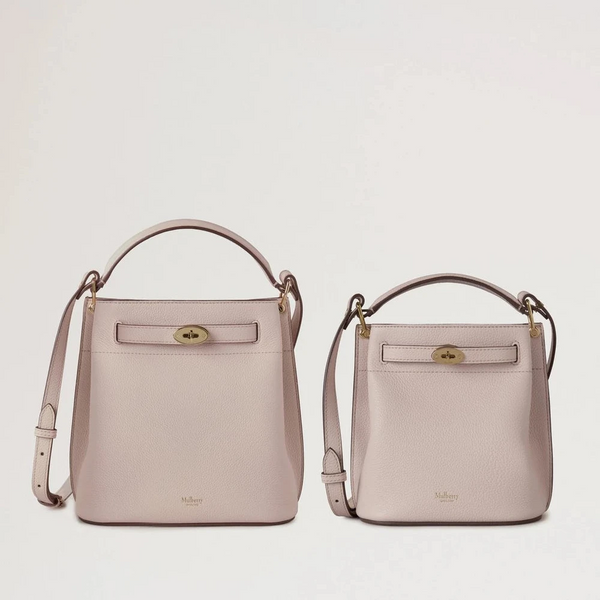 Mulberry Mini Islington Bucket Bag, klein, klassische Narbung, Blütenrosa