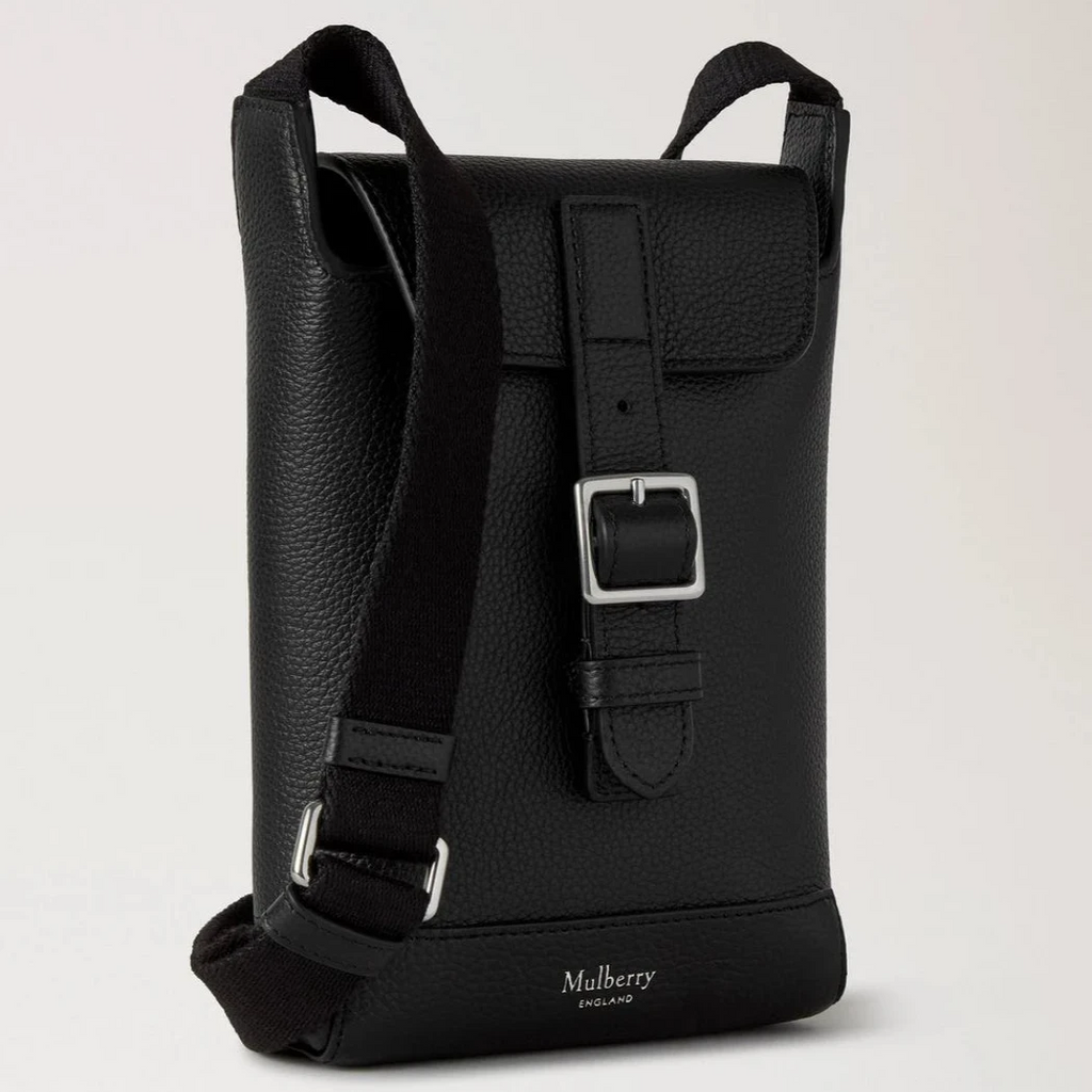 Mulberry Chiltern Handytasche Leder mit klassischer Narbung in Schwarz