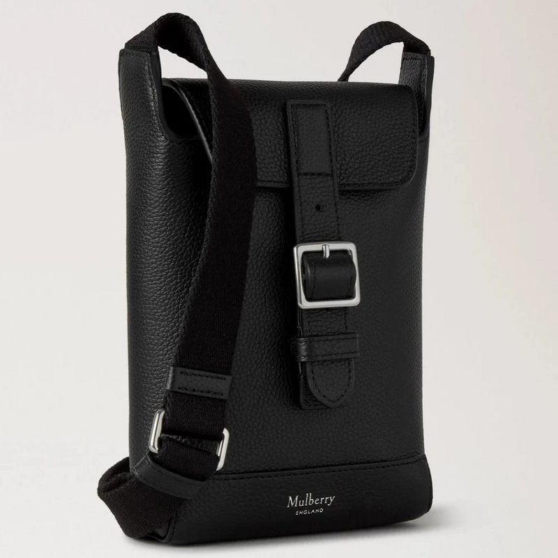 Mulberry Chiltern Handytasche Leder mit klassischer Narbung in Schwarz