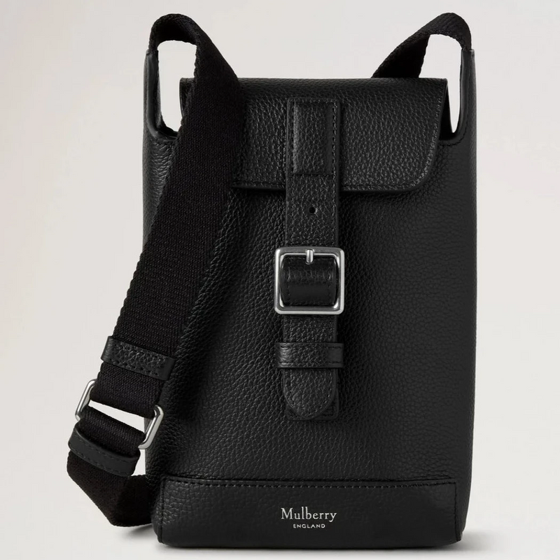 Mulberry Chiltern Handytasche Leder mit klassischer Narbung in Schwarz