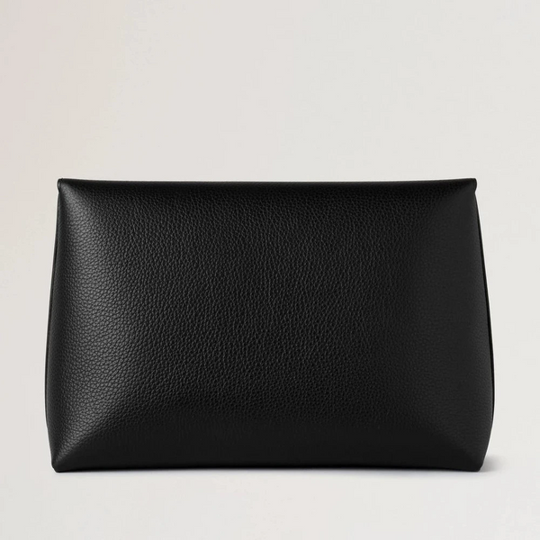 Mulberry Großes Darley Kosmetiktäschchen aus feinem Leder mit klassischer Narbung in Schwarz