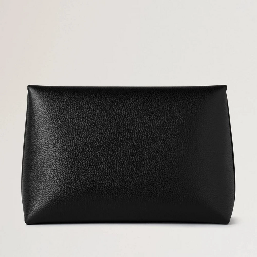 Mulberry Großes Darley Kosmetiktäschchen aus feinem Leder mit klassischer Narbung in Schwarz
