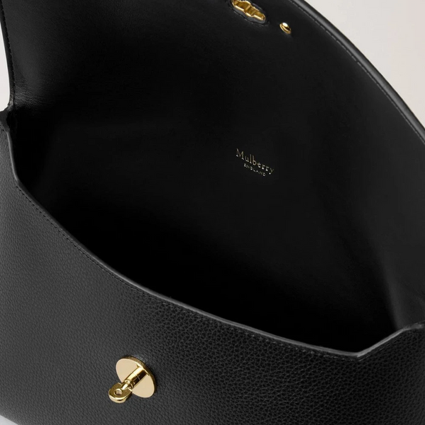 Mulberry Großes Darley Kosmetiktäschchen aus feinem Leder mit klassischer Narbung in Schwarz