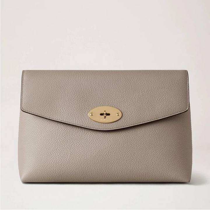 Mulberry Große Darley Kosmetiktasche Cashmere Taupe Small Classic Grain 