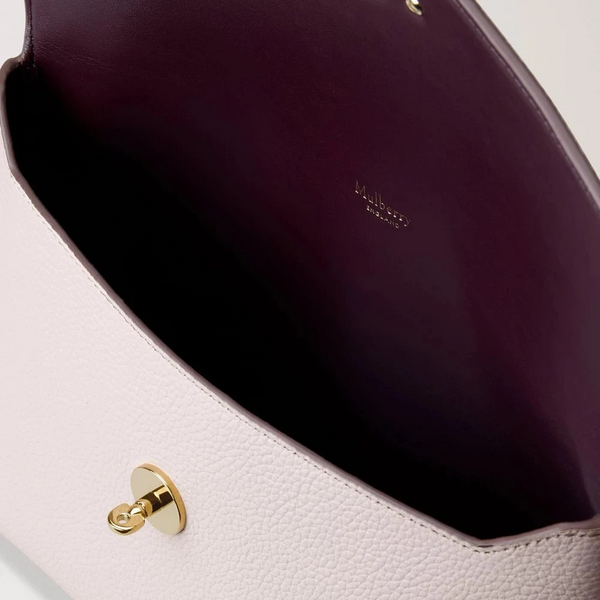 Mulberry Großes Darley Kosmetiktäschchen Leder mit klassischer Narbung in Blütenrosa