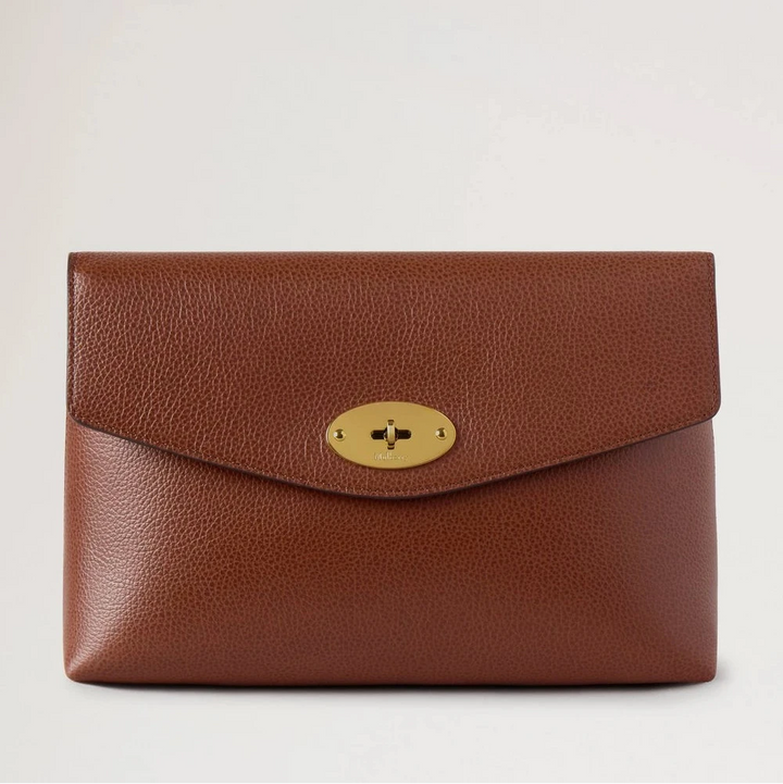 Mulberry Großes Darley Kosmetiktäschchen aus Eichenholz mit feiner klassischer Narbung
