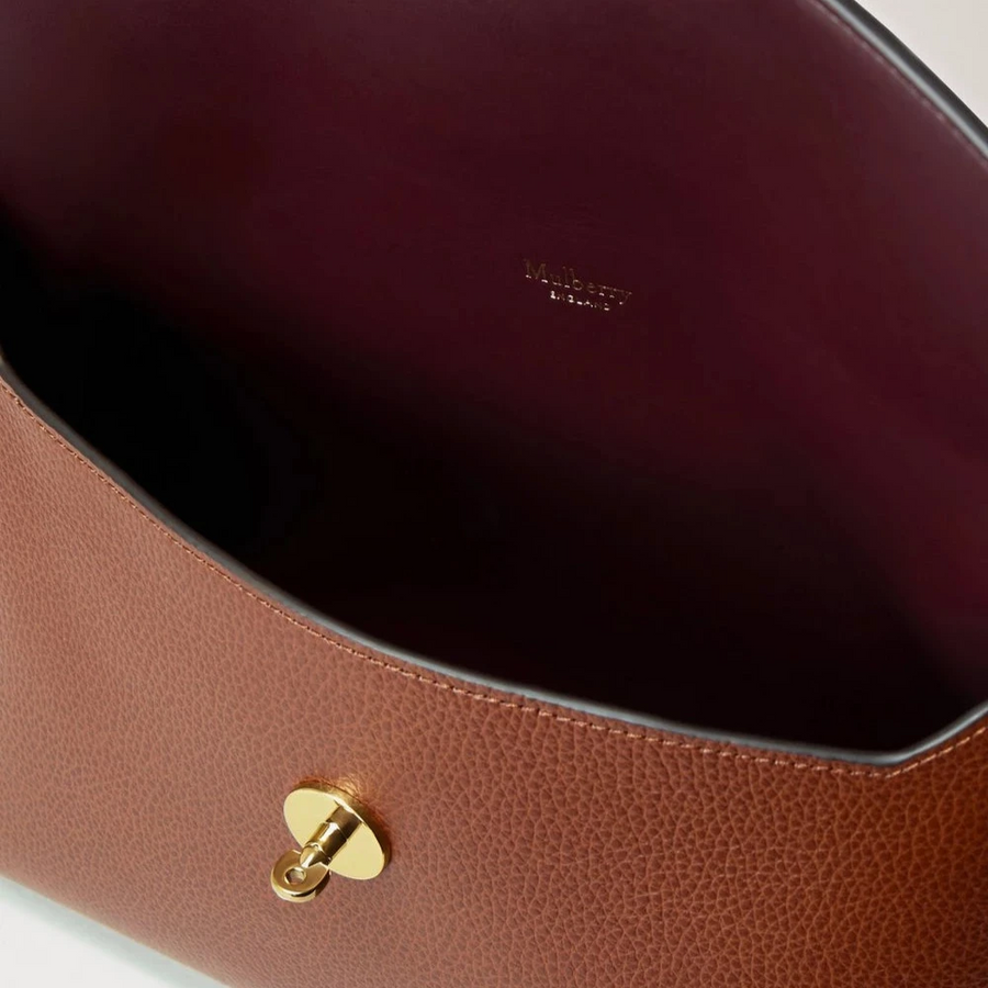 Mulberry Großes Darley Kosmetiktäschchen aus Eichenholz mit feiner klassischer Narbung