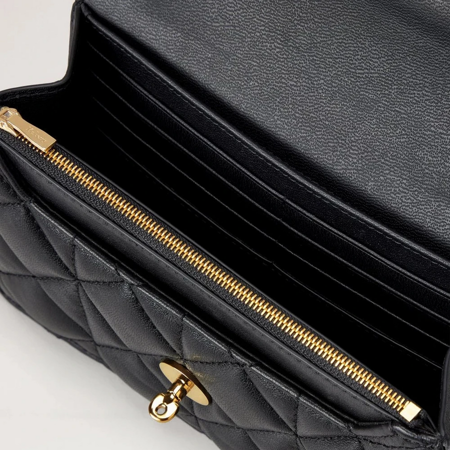 Mulberry Kleines gestepptes Darley-Vesta-Nappaleder in Schwarz