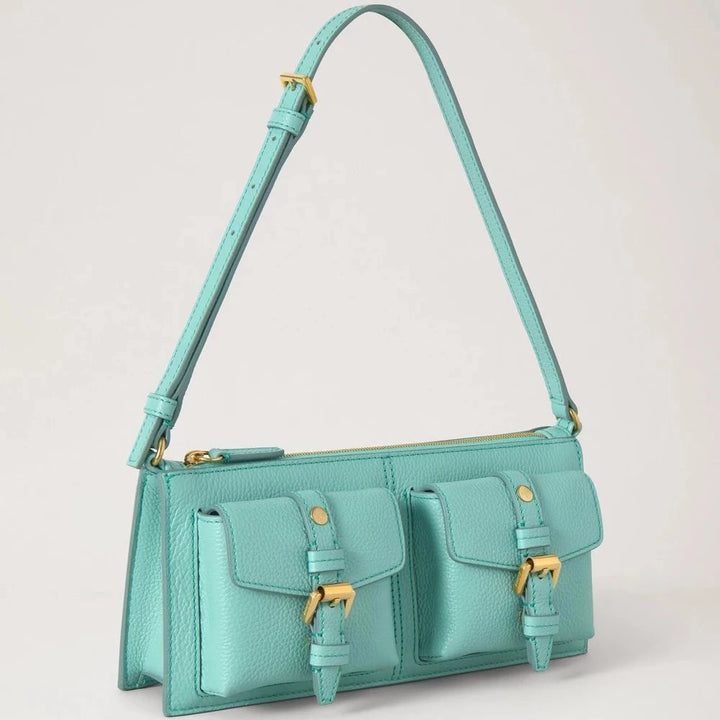 Mulberry Mini Roxanne Shoulder Bag Marina Blue Small Classic Grain