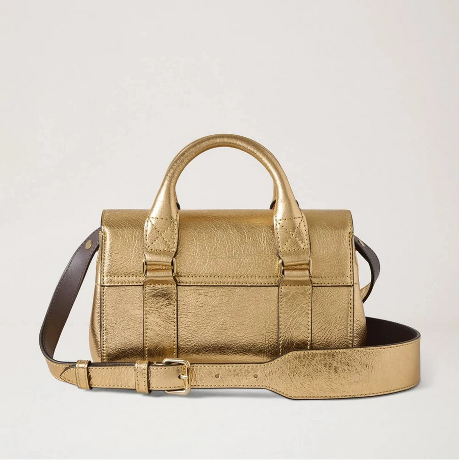 Mulberry Mini-Erbe Bayswater Metallisches Somerset-Gold
