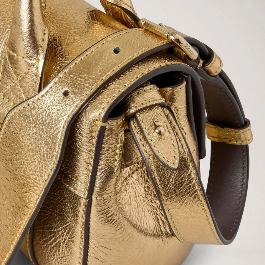Mulberry Mini-Erbe Bayswater Metallisches Somerset-Gold