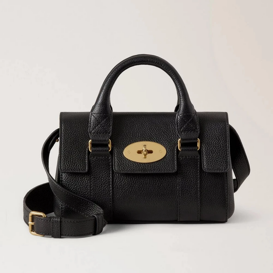 Mulberry Mini Heritage Bayswater Small Classic Grain Schwarz