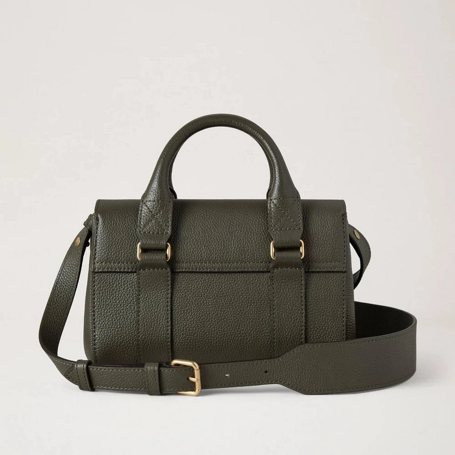 Mulberry Mini Heritage Bayswater, klein, klassische Körnung, Wacholdergrün