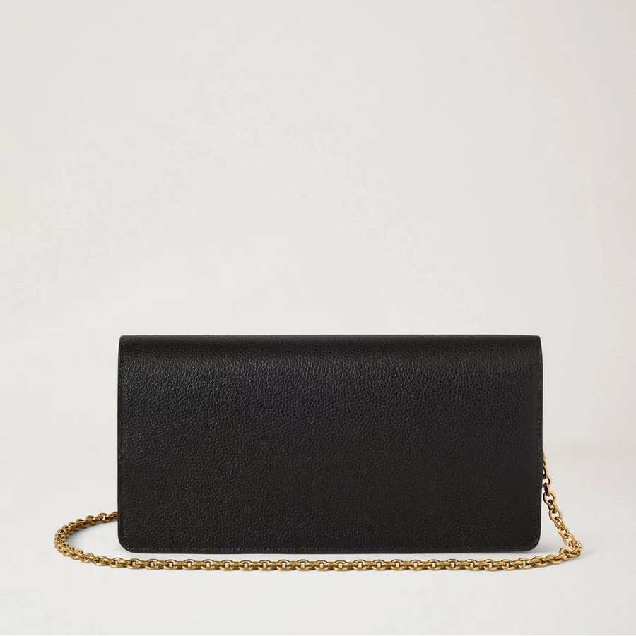 Mulberry Darley Clutch Small Classic Grain Schwarz