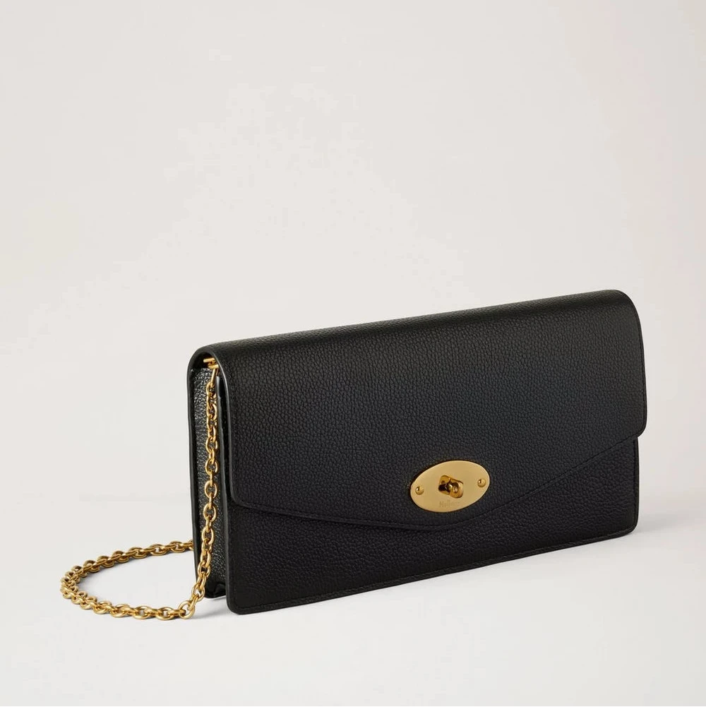 Mulberry Darley Clutch Small Classic Grain Schwarz