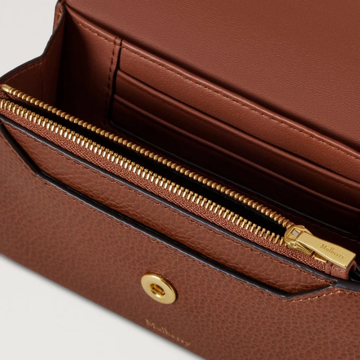 Mulberry Portemonnaie mit Druckknopf, Eiche, kleine klassische Maserung