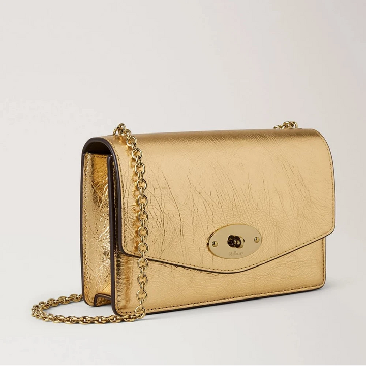 Mulberry Klein Darley Zerknittertes metallisches Somerset-Gold