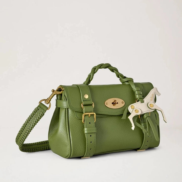 Mulberry Mini Alexa Farn & Kreidepferd, kleine klassische Maserung