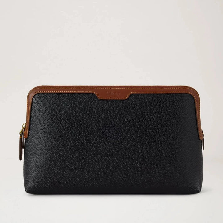 Mulberry Mittelgroße Kosmetiktasche Scotchgrain Black-Cognac 