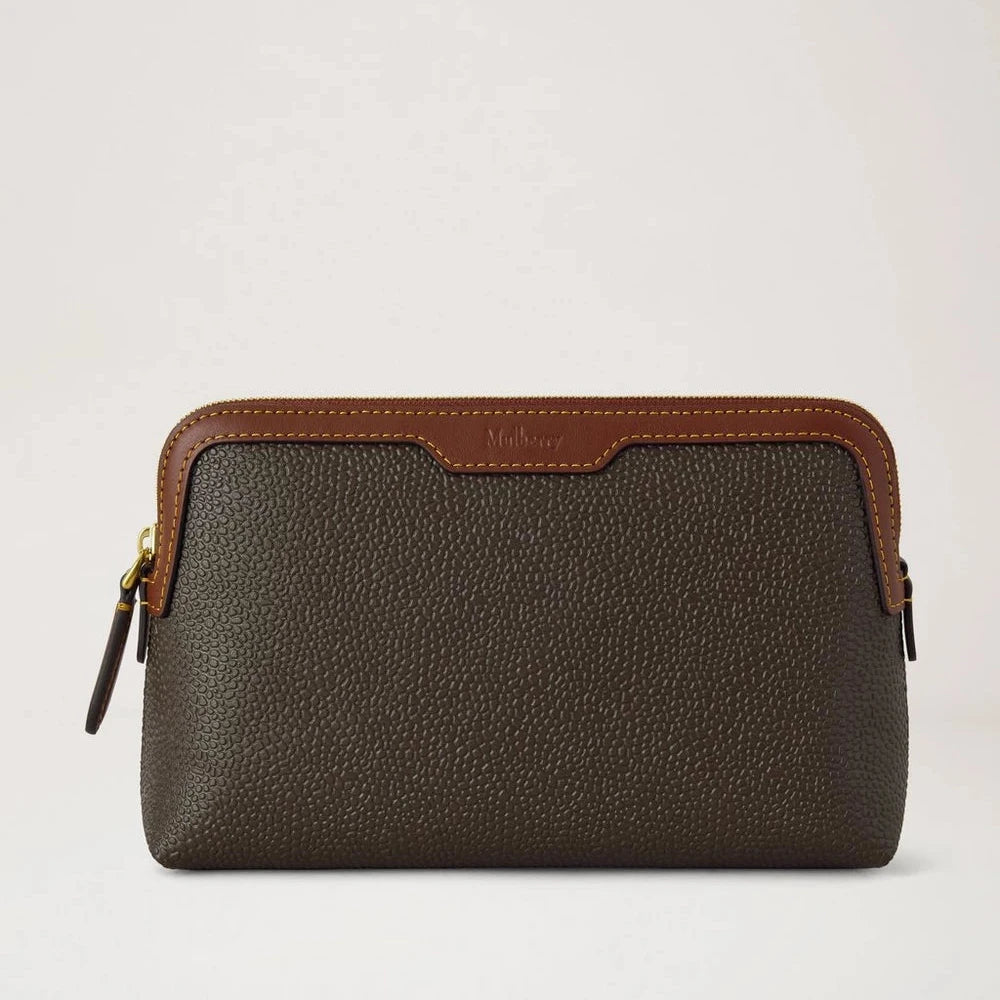 Mulberry Kleine Kosmetiktasche Scotchgrain Mole & Cognac 