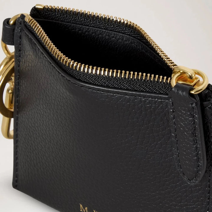 Mulberry Clip Zipped Kreditkartenetui Schwarz Klein Classic Grain 