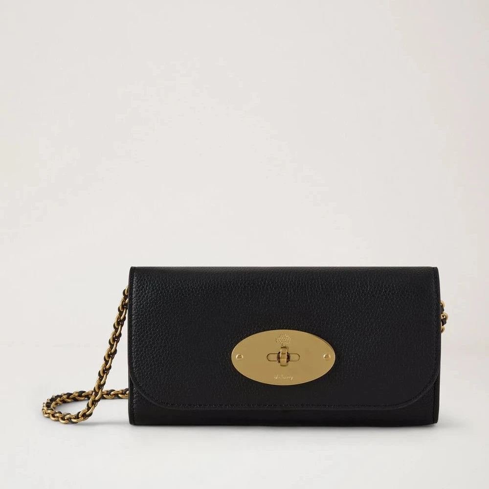 Mulberry Lily Kettenbörse Small Classic Grain Schwarz 