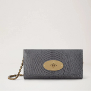 Mulberry Lily Ketten-Portemonnaie Foggy Grey Waxed Snake Print 