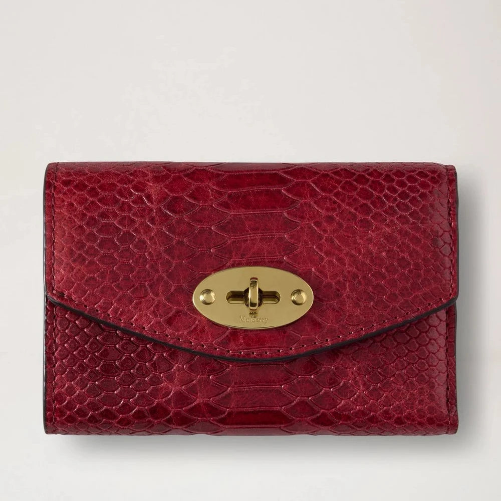 Mulberry Darley Gefaltete Multicard-Geldbörse Waxed Snake Apple Red 