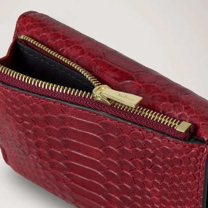 Mulberry Darley Gefaltete Multicard-Geldbörse Waxed Snake Apple Red 