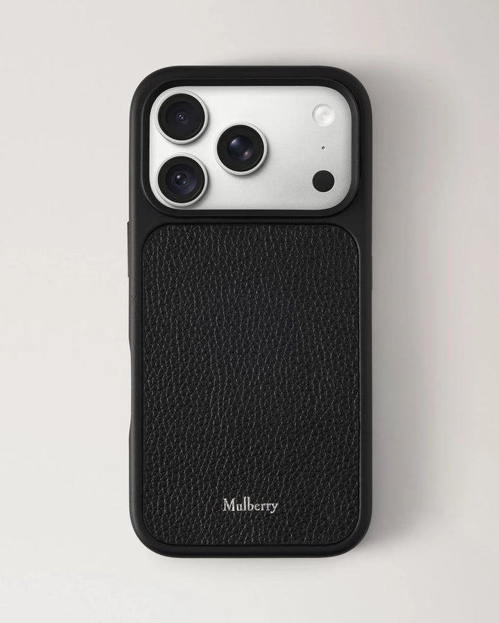 Mulberry iPhone 18 Hülle Schwarz Small Classic Grain – RL9115/205A100
