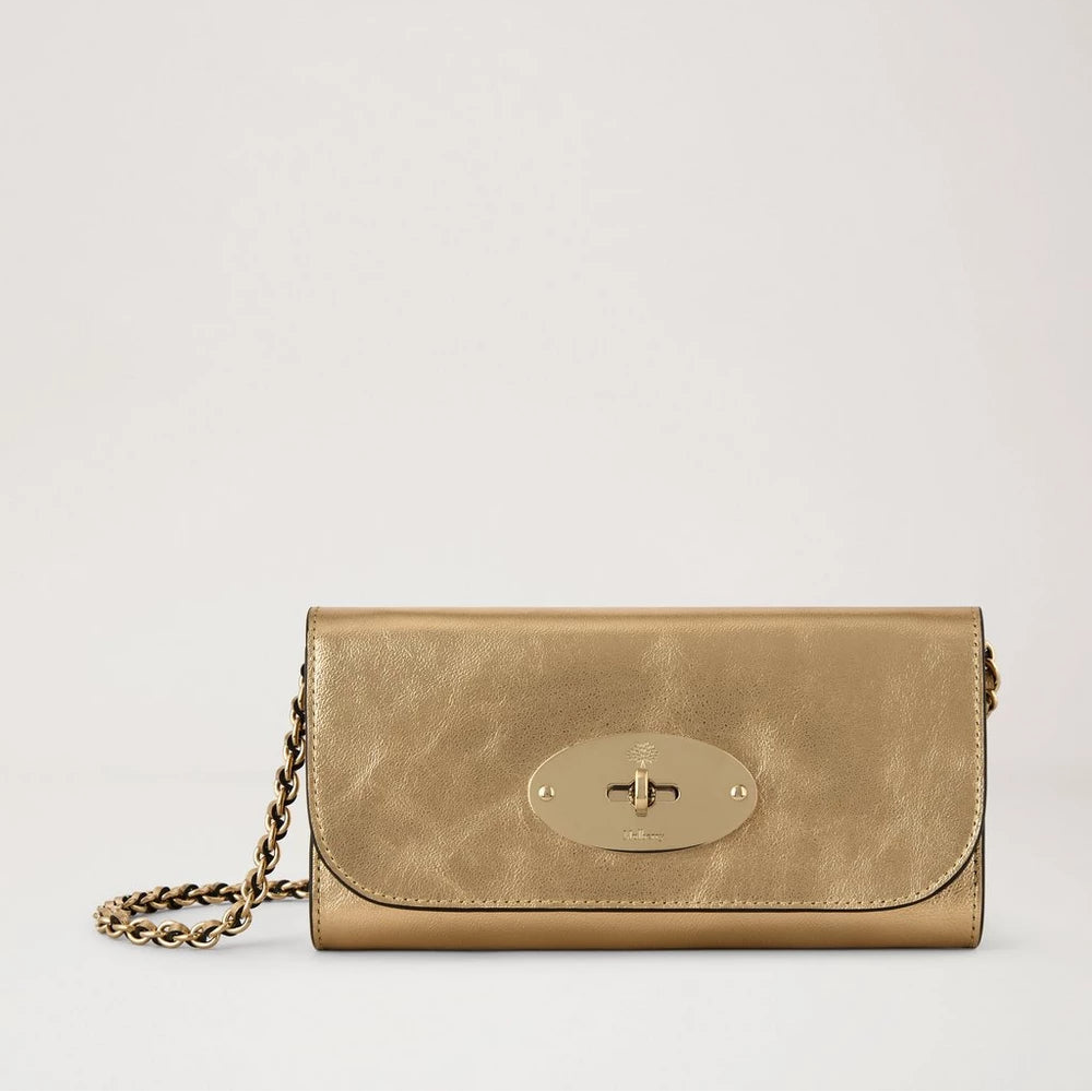 Mulberry Lily Kettenportemonnaie Somerset Gold Metallic Leather – RL9125/801Z098
