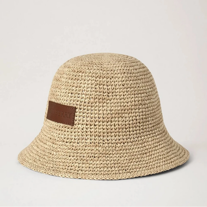 Mulberry Raffia-Bucket-Hut Natur 100 % Papier-Raffia 