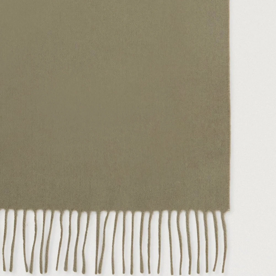 Mulberry Kleiner Schal aus fester Merinowolle, Leinengrün