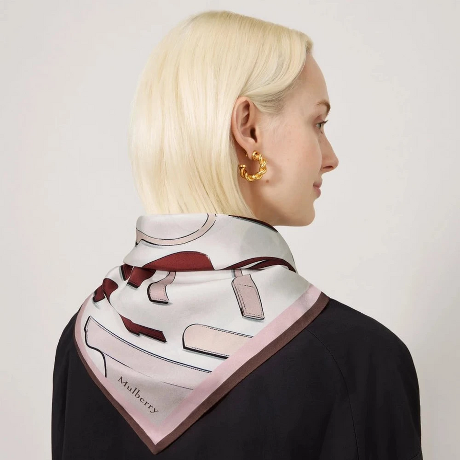 Mulberry Quadratischer Schal – Bayswater Workshop Blossom Pink Seidentwill