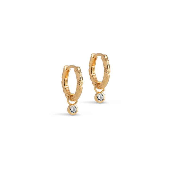 Enamel Belle Hoops CZ in vergoldetem Silber