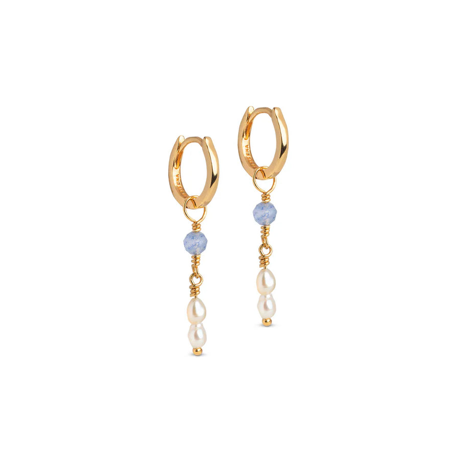 Enamel Liva Hoops in vergoldetem Silber