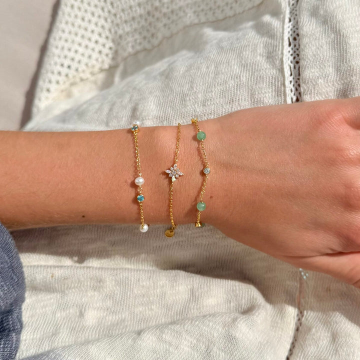 Alura Ocean Vergoldetes Armband mit Aventurin und Zirkonia – Produktbild 2