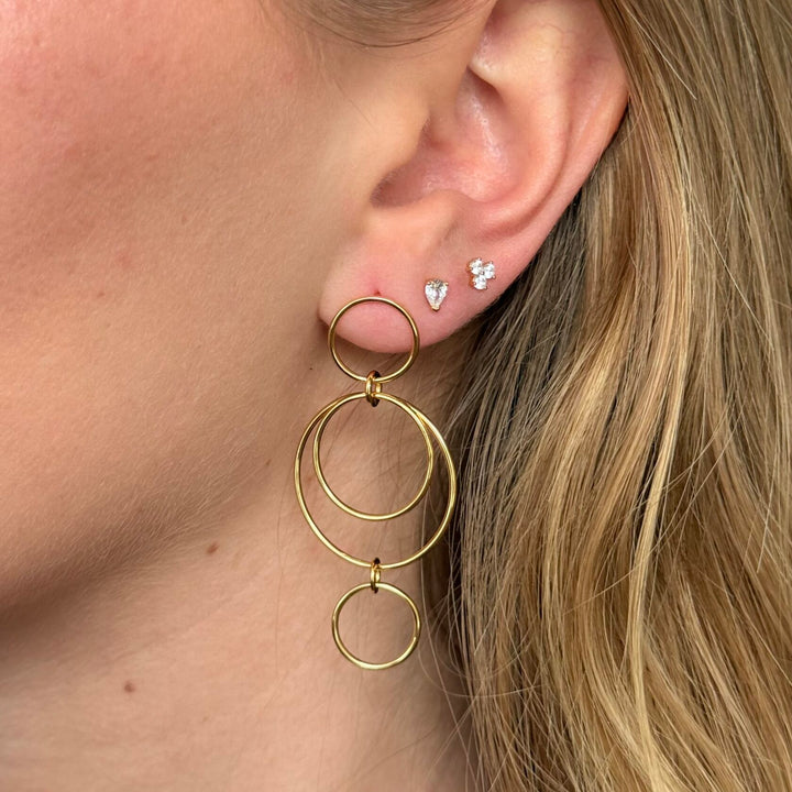 Alura Copenhagen Eclipse einzelner Ohrring – vergoldeter Ohrring mit Zirkonia 