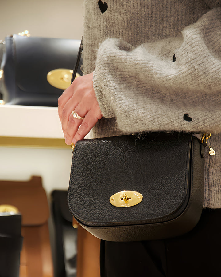 Mulberry Tasche - Kleine Darley Satchel Classic Grain Schwarz