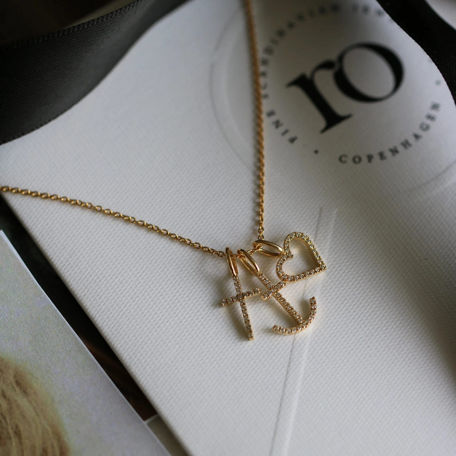 Ro Copenhagen Diamantanhänger mit offenem Herzen und Symbolen