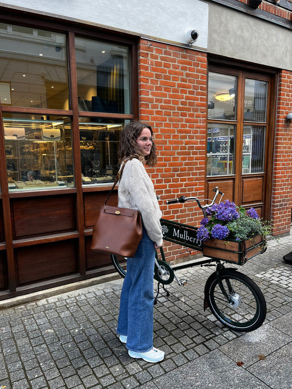 Mulberry Großer Islington Bucket kleines klassisches Getreide Zwei -Ton -Eiche