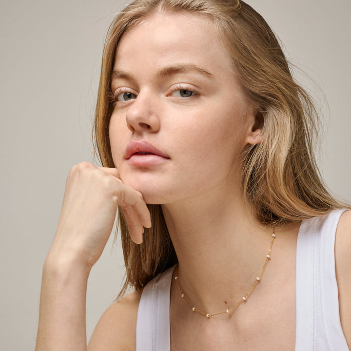 Enamel Lola Bold Halskette - Daisy in vergoldetem Silber