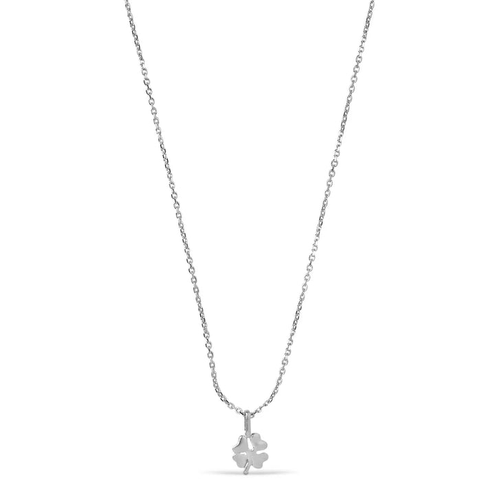 Enamel Vier Blattklee Halskette in Silber