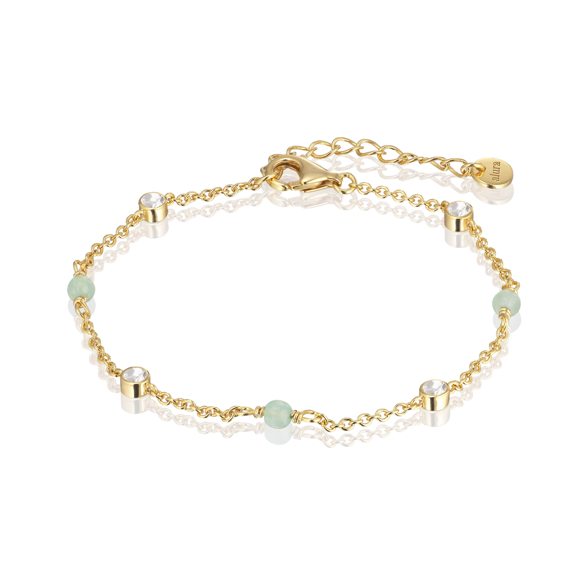 Alura Ocean Vergoldetes Armband mit Aventurin und Zirkonia – MB0508-1