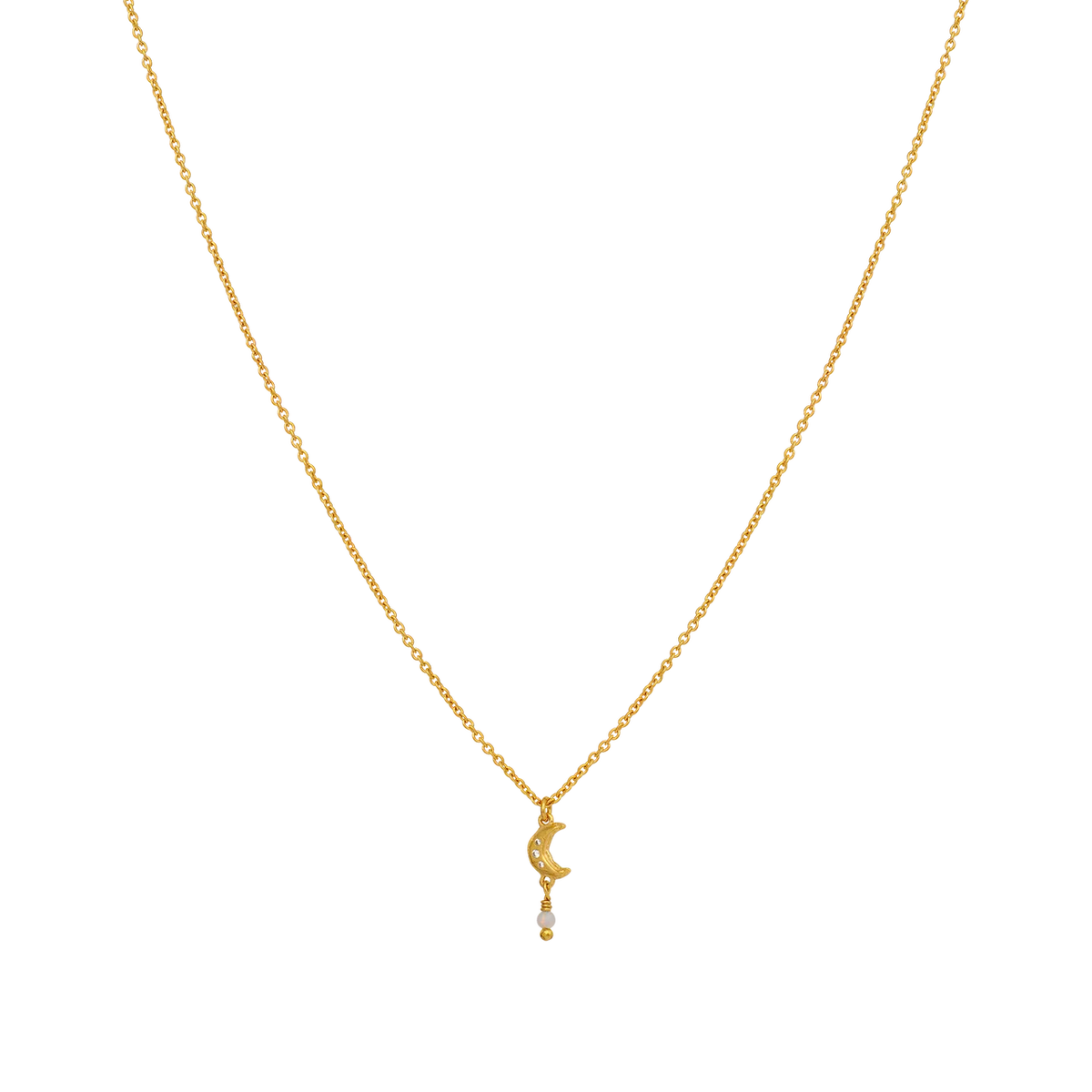 Maanesten Siva Vergoldete Halskette mit Mond & Opal 
