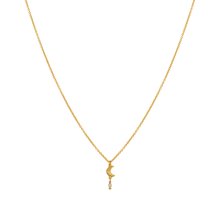 Maanesten Siva Vergoldete Halskette mit Mond & Opal 