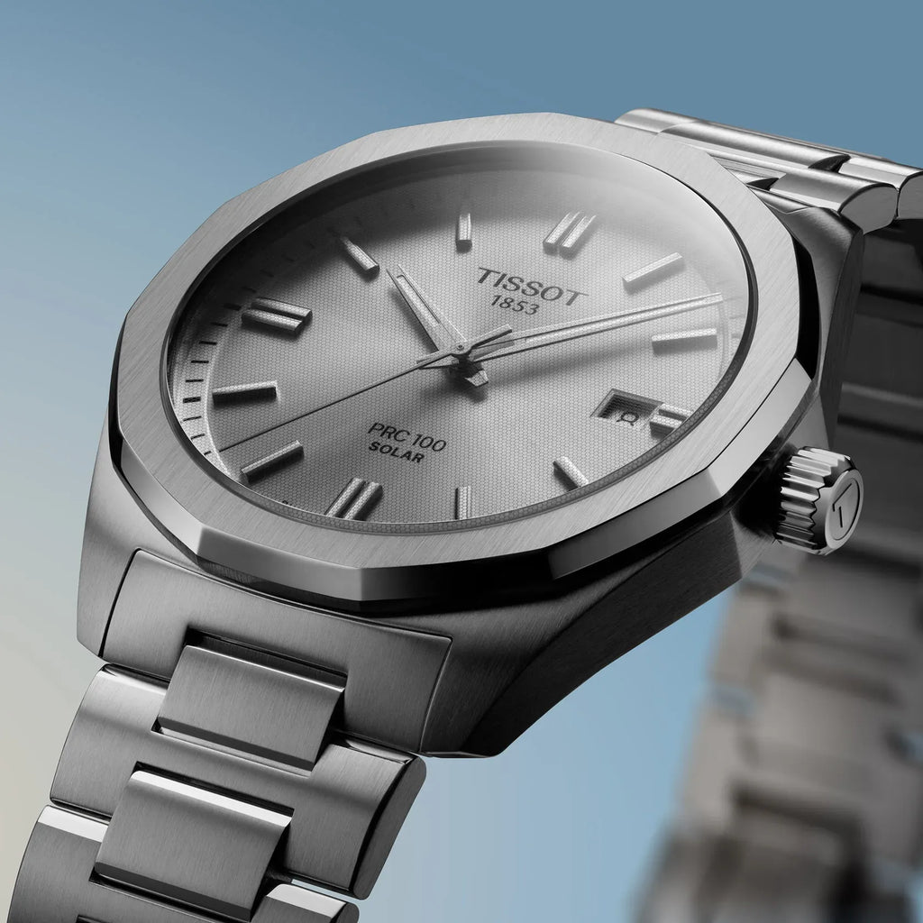 TISSOT PRC 100 SOLAR QUARTZ 39MM SILBER