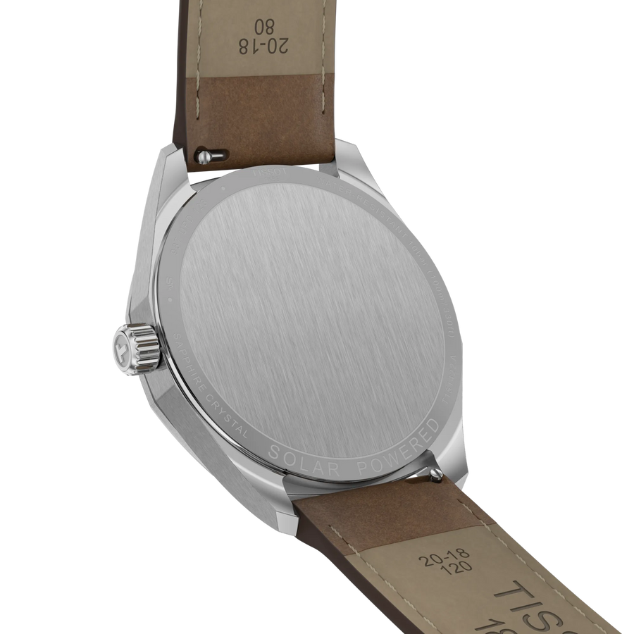 TISSOT PRC 100 SOLARQUARZ 39MM BRAUNES LEDERARMBAND