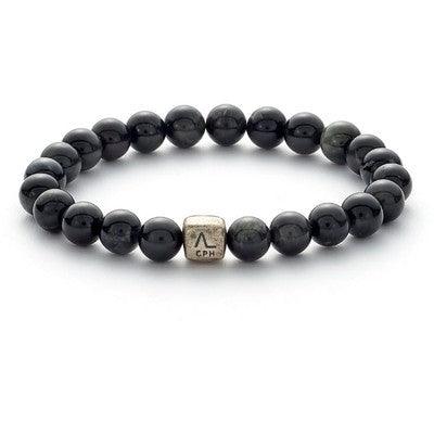 Alexander Lynggaard Armband Eagle Eye 8 mm mit schwarzen Perlen und Silberdetails, Modell C00810-001